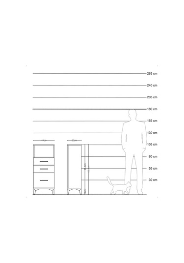 Arges Komodin Tek Raflı 3 Çekmeceli 44x30x106 Çam-aytaşı Çam