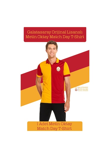 Galatasaray Lisanslı Match Day T-shirt + Şal Kaşkol Koyu Sarı