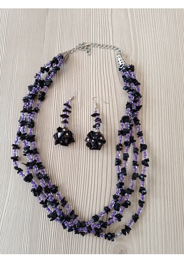 Boncuklu Tasarım Kolye Küpe