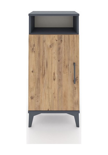 Arges Komodin 3 Raflı Tek Kapaklı 44x30x96 Antrasit-çam Antrasit