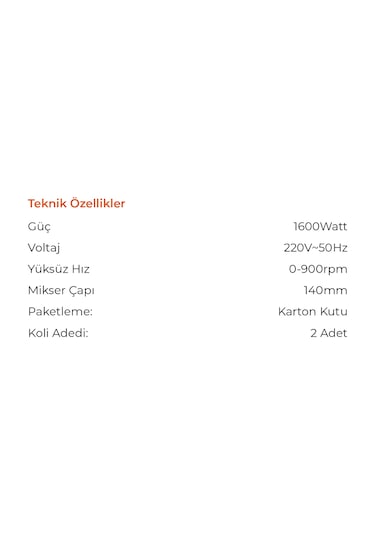 Max Extra MX7850  Boya Ve Harç Karıştırma Mikseri Makinesi 1600 Watt