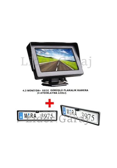 lidergaraj Park Sensörü Kameralı 4.3''Ekran+Kamera