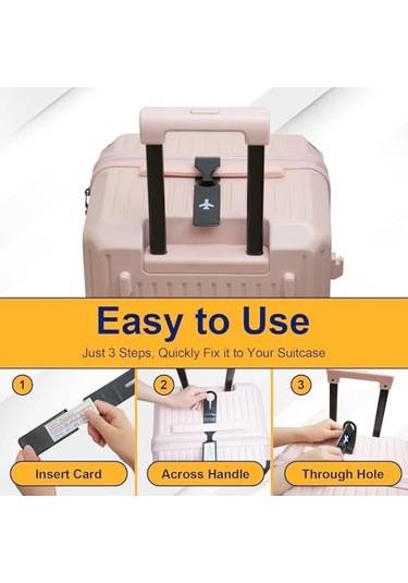 Geeksen 6 Adet Plastik Bagaj Etiketi - İsim Kartı İçeren Seyahat Çantası Etiketleri, Güvenli Ve Tanınabilir Bagajlar İçin