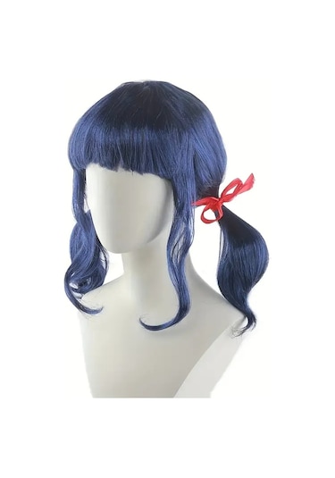 Merinette Uğurböceği Anime Cosplay Mavi Peruk Muvcizevi Uğur Böceği