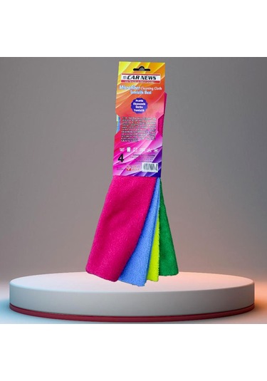Car News Mikrofiber Temizlik Bezi 4 Lü Çok Renkli