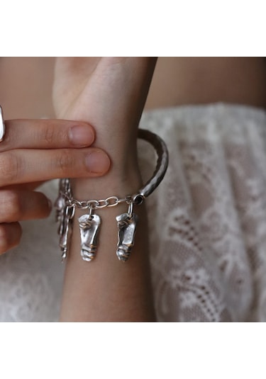 Primerocollection Gümüş Kaplama Bileklik N11.67956 Gri
