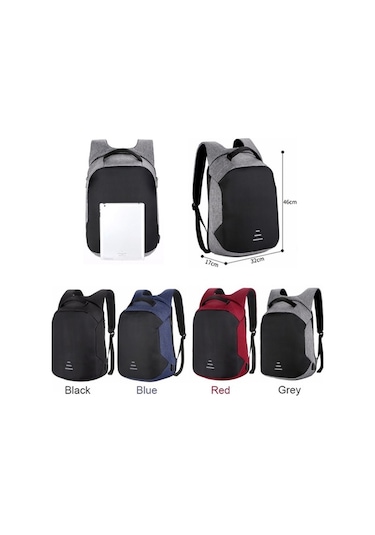 Createtech Seyahat Sırt Çantası Anti Hırsızlık, Laptop Bölmeli, Şarj Çoklu Çanta Koyu Kırmızı