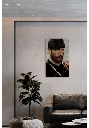 Doğal Taş Atatürk Tablosu - Kurmay Binbaşı Mustafa Kemal Trablusgarp - Duvar Dekoru 30x50cm