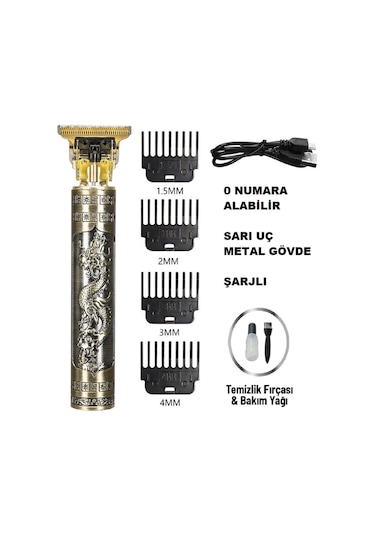 Ejderha Motifli T Jiletli Sıfır Kesim Tıraş Makinası