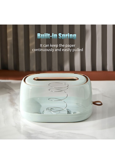 Gajeena Masaüstü/duvar Takılı İç Springli Kağıt Havlu Kutusu - Modern Stili Pet+abs Malzeme - Ev Ofis Kullanıma Uygun Beyaz