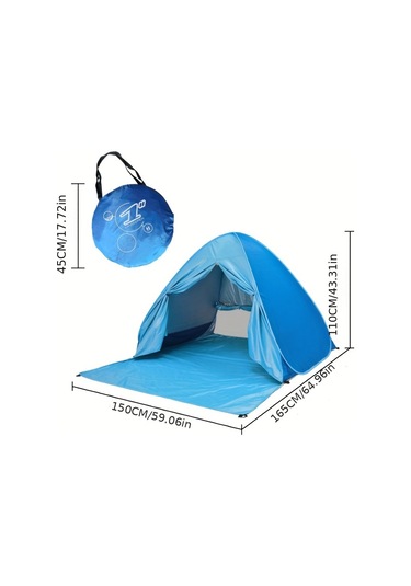 Tcherchi Açık Kamp Ve Balıkçılık Için Uv Koruyucu Hızlı Otomatik Plaj Çadırı Mavi