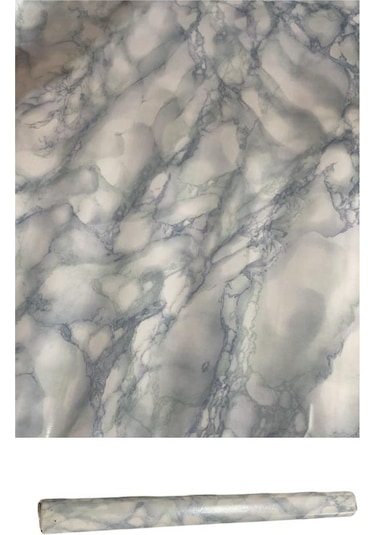 67cm X 10 Metre 1 Adet Yapışkanlı Rulo Mermer Desenli Görünümlü Mutfak Duvar Kaplama Folyosu Kağıdı