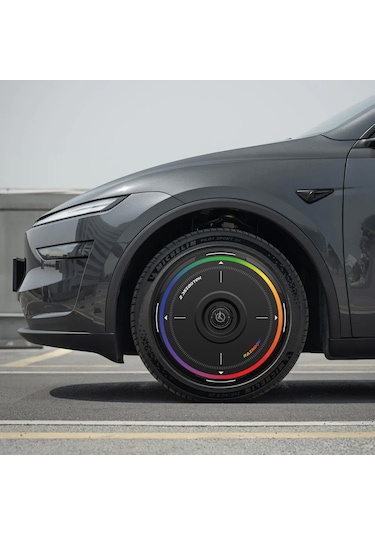 Haloblk Halodısc 2 Rainbow - Tesla Model Y - 19 İnç Aerodinamik Siyah Jant Kapağı - 4 Adet