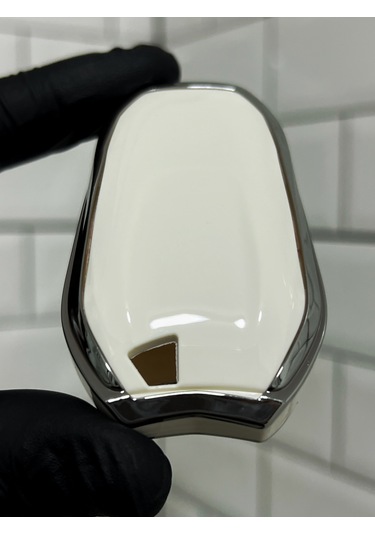 Peugeot 208 308 408 508 2008 3008 5008 Uyumlu Anahtar Kılıfı Beyaz - Gümüş