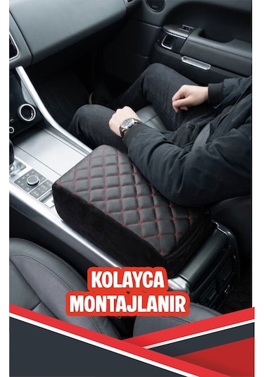 Renault Captur İle Uyumlu Sünger Kolçak Siyah Deri Siyah Dikişli