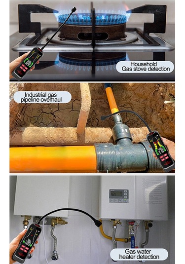 Elde Taşınabilir Yanıcı Gazlar Kaçak Dedektörü Doğal Çok Renkli