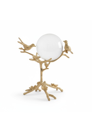 Gold Kuş Figürlü Kristal Küre Dekoratif Obje Kendiniz İçin