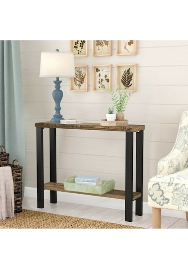 Metal Ayaklı Masif Ahşap  Dresuar. Ceviz