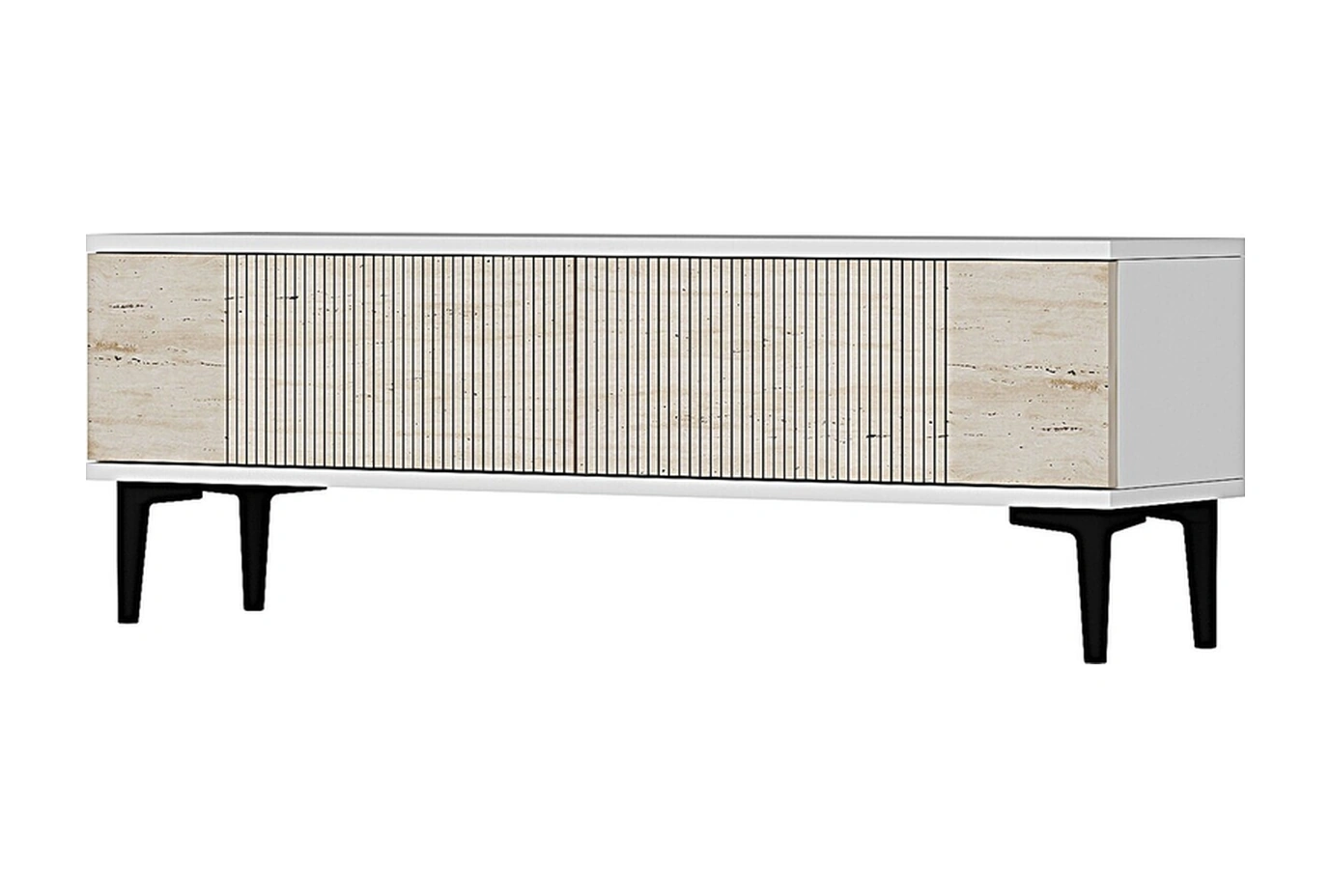 Tsa1203bt - Corsatv120 Tv Stand, Tv Sehpası Beyaz-traverten Kapak 120cm Beyaz