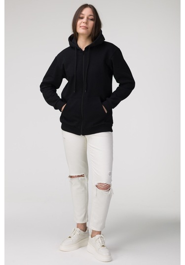 Modagen Unisex Siyah Oversize Hırka Siyah