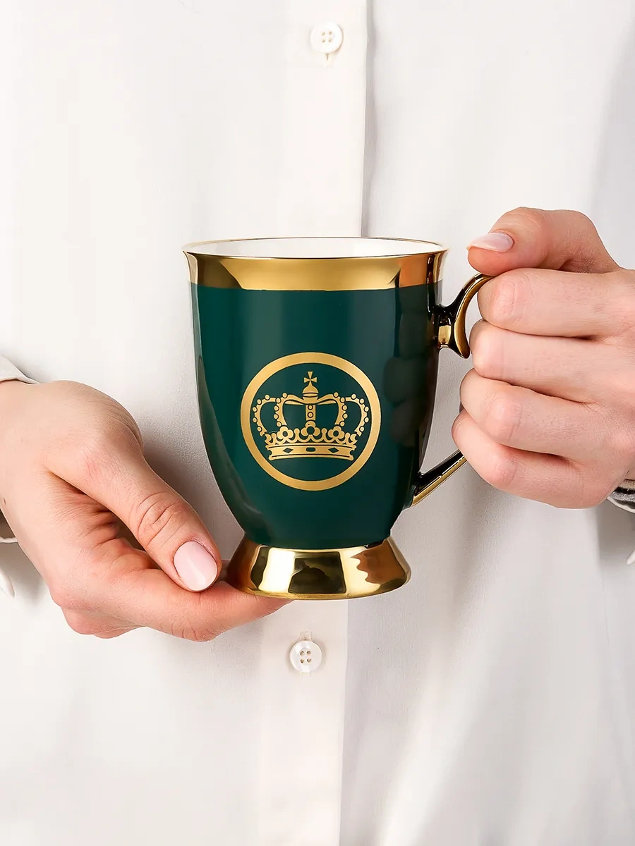 Teplo V Rukah Çay İçin Bardak, Seramik Kahve Kupası, Porselen 178188754 Yeşil