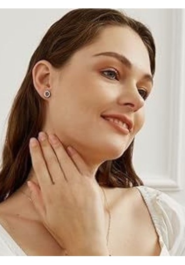 925 Ayar Gümüş Topaz Zirkon Taşlı Küpe Gümüş