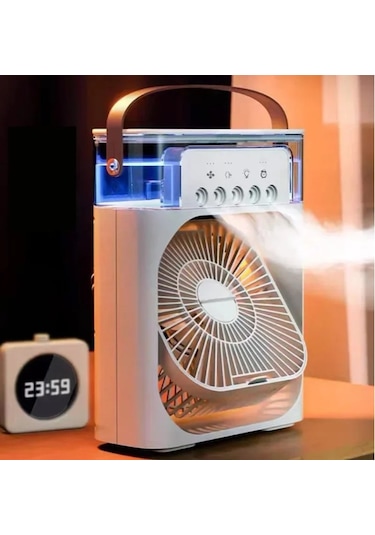 Periboia Su Hazneli Şarjlı Masa Vantilatörü