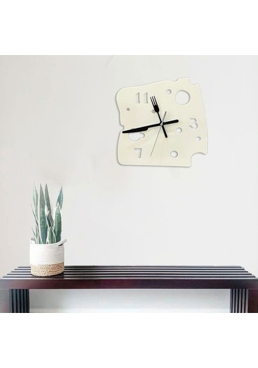 Homyl Asılı Saat 27cmx27cm Daire Yemek Odası Süt-beyazı Süt Beyazı Çok Renkli