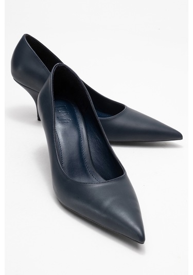 Marcus Lacivert Cilt Kadın Topuklu Ayakkabı Lacivert Cilt