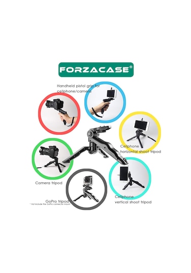 3 Ayak Mini Kamera Tripodu + Döner Başlık Telefon Tutucu - Fc056