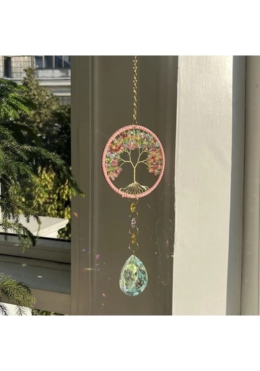 Xianwen Geeroyoo Doğal Kristal Yaşam Ağacı Rüzgar Çanı -