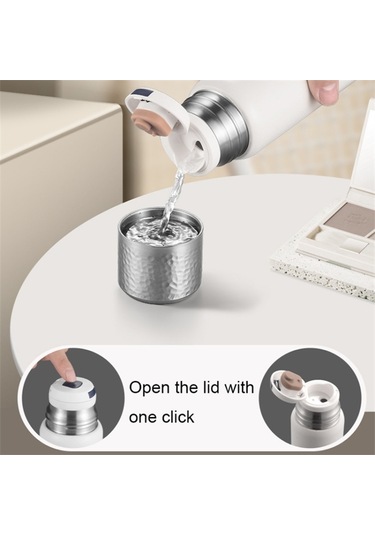 300Ml 316 Paslanmaz Çelik Yalıtımlı Bardak Dövülmüş Doku Kapaklı Çay Süzgeçli Su Şişesi Bpa Içermez Fda Sertifikası Yok - Siyah