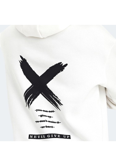 The Crow NEVER Erkek  Ekru Sweatshirt