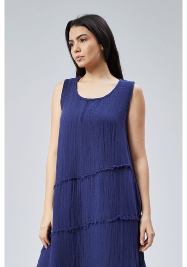 Muslin Elbise Yazın Vazgeçilmesi Lacivert
