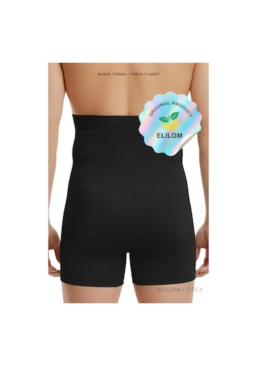 Elilom Korse Boxer Yüksek Bel Korseli Erkek İç Giyim Siyah