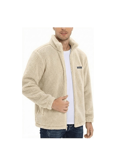 Genius Store Oversize Peluş Sweatshirt Erkek Polar Sweatshirt Erkek Sweatshirt Oversıze-peluss Ekru