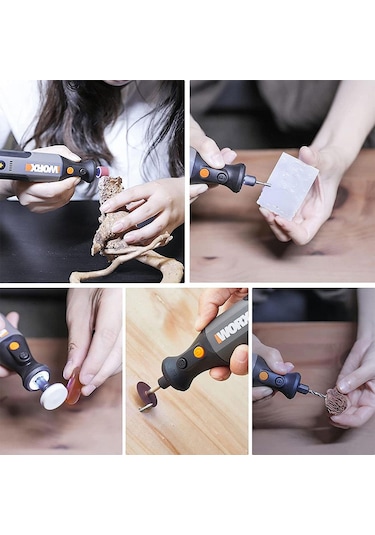 Worx WX106 8 V Kalem Tipi Devir Ayarlı Gravür Makinesi + 21 Parça Aksesuar