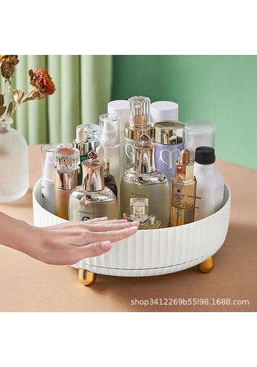 Yunboo Beyaz Ev Ofis Mutfak Plastik Döner Organizer Raf, Çeşitli Malzeme Saklama Kutusu, Ev Dekorasyonu Gereci Beyaz