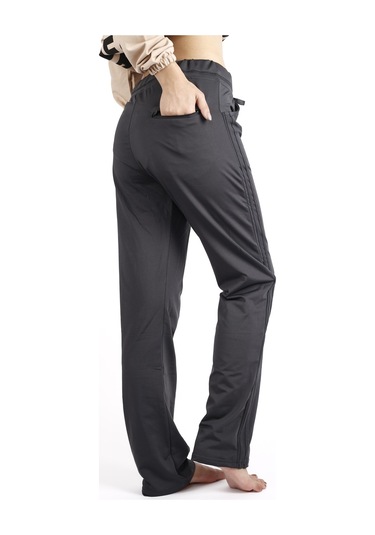 Kadın Füme Şeritli Basic Esnek Rahat Kalıp Cepli İnce Eşofman Altı 21kesaakt1 001