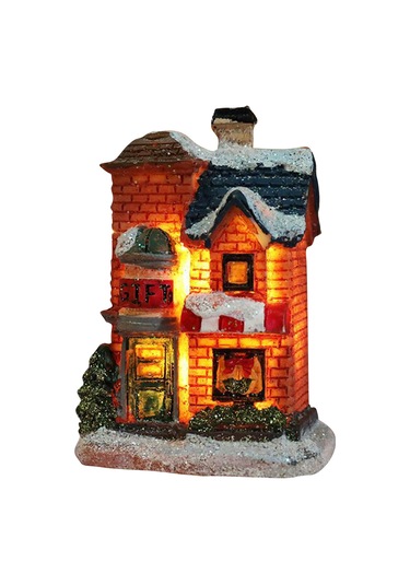 Yifomall Noel Dekorasyonu Açık Resin Mini Ev Led Işıklı Mikro Peyzaj Aksesuar Hediye F Modeli Diğer