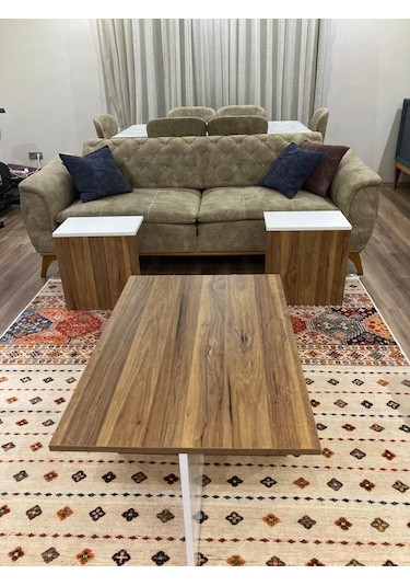 Bicabin Milano Dört Zigonlu Dekoratif Orta Sehpa Beyaz