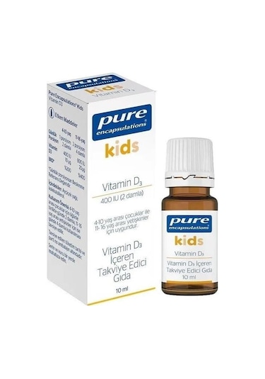 Pure Encapsulations Kids Vitamin D3 400 Damla 10 Ml