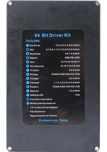 64 Başlıklı Hassas Tornavida Sökme Aracı Seti