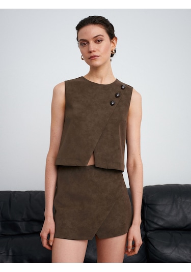 60601 Taş Aksesuarlı Top-haki Haki