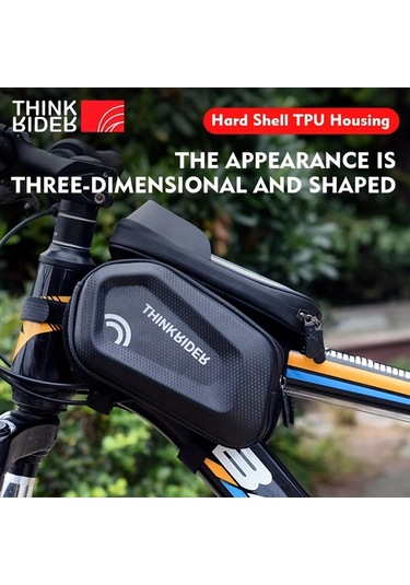 Willowhaven Thinkrider Su Geçirmez Bisiklet Çerçeve Çantası Siyah 7 İnç Telefonlar İçin Ahşap