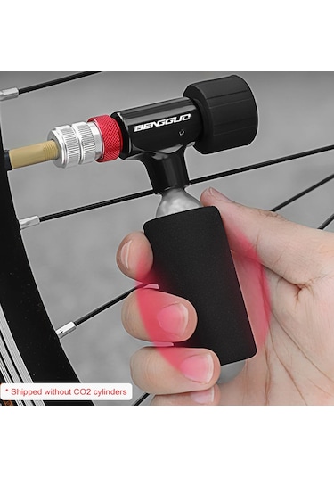 Co2 Bisiklet Pompası Sünger Kapaklı Hava Co2 Şişirme Schrader Ve Presta Vana Silver