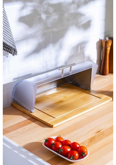 Acar Sirius Bambu Ekmek Saklama Kutusu - 38 28 15,5 Cm Şeffaf