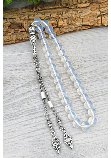 Opal Ay Taşı Bileklik Ve Tesbih Erkek Doğal Taş Set 8 Mm Bt037 Beyaz