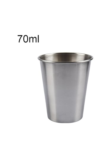 Cbtx 70ml Tek Duvar Elektropolisajlı Paslanmaz Çelik Kısa Şarap Bardağı Gümüş