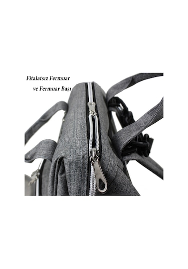 Stylo Star Anne Bebek Bakım Sırt Çantası + Termos Çanta Gri